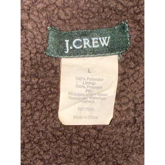 J Crew Brown Puffer DOWN Vest Zip And Snap, Pockets Women’s Large - Picture 8 of 13
